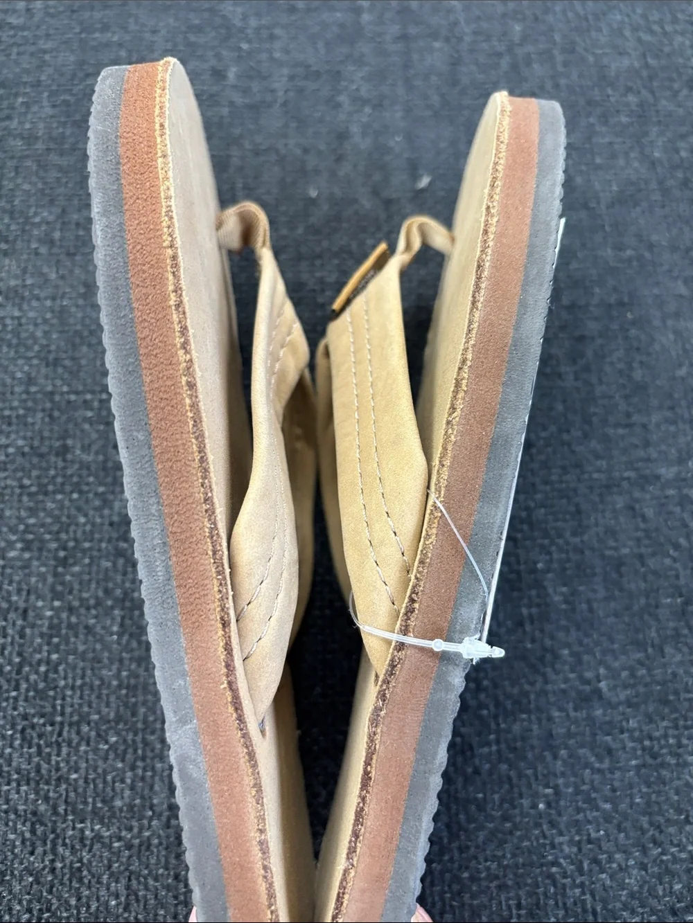 Rainbow Kids Beige Suede Flip Flop Sandals Size 13/1 8.5 inches